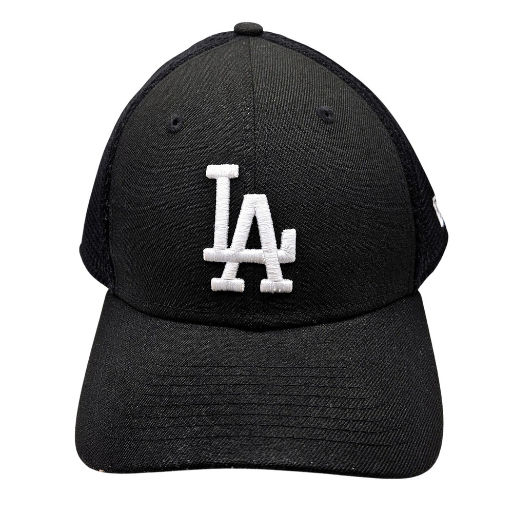 New Era Los Angeles Dodgers 39THIRTY Mesh Back Stretch Fit Hat Black M/L MLB